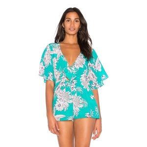 Yumi Kim Turquoise Silk Romper
